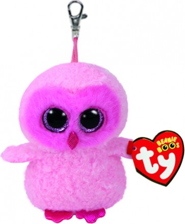 Twiggy the Pink Owl Clip Beanie Boo
