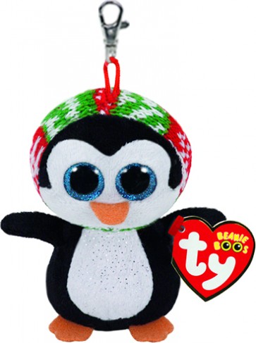 Christmas Penelope the Penguin Clip Beanie Boo 
