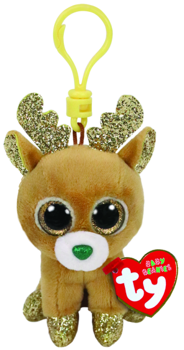 Christmas Glitzy the Reindeer Clip Beanie Boo