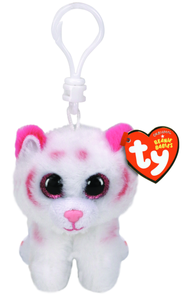 Tabor the Pink and White Tiger Clip Beanie Boo