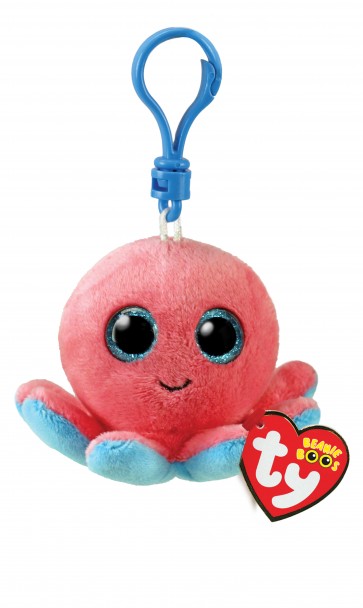 Sheldon the Coral Octopus Clip Beanie Boo