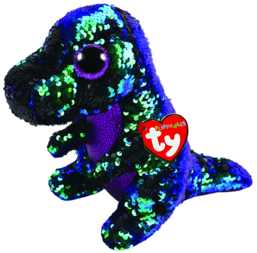 Crunch the Green & Purple Dinosaur Medium Flippable