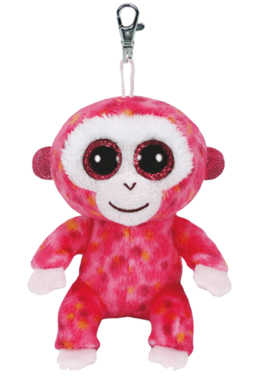 Ruby the Red & White Monkey Clip Beanie Boo