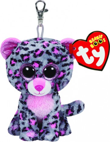 Tasha the Pink & Grey Leopard Clip Beanie Boo