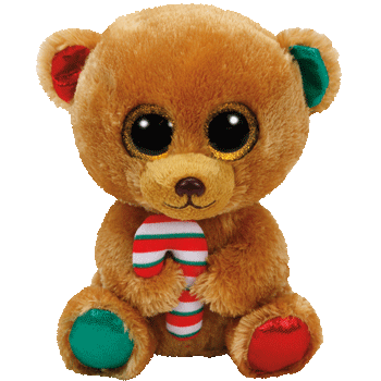 Christmas Bella the Brown Bear Large Beanie Boo