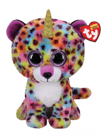 Giselle the Multicoloured Leopard with Horn Medium Beanie Boo