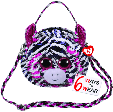 Zoey the Pink Zebra Sequin Purse