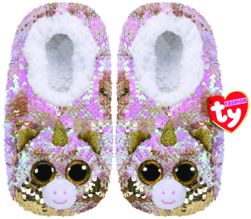 Fantasia the Multicoloured Unicorn Sequin Slippers Large