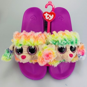 Rainbow the Multicoloured Poodle Slides Small