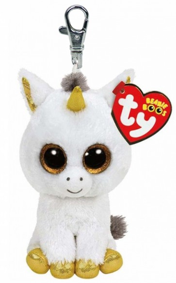 Pegasus the White Unicorn Clip Beanie Boo