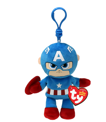 Marvel Captain America Clip Soft Beanie Babies