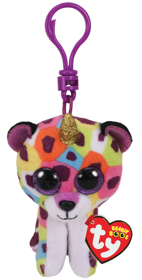 Giselle The Enchanted Leopard TY Beanie Boos Keyring Clip 