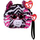 Zoey the Pink Zebra Sequin Wristlet