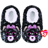 Kiki the Grey Cat Sequin Slippers Medium