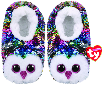 Owen the Multicoloured Owl Slippers Large