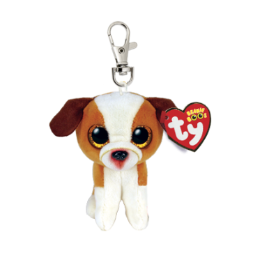 Hugo the Brown & White Dog Clip Beanie Boo