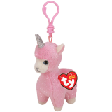 Lana the Pink Llama with Horn Clip Beanie Babies