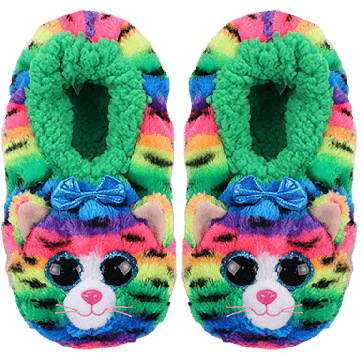 Tigerly the Rainbow Cat Slippers Small