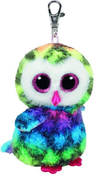 Owen the Multicoloured Owl Clip Beanie Boo